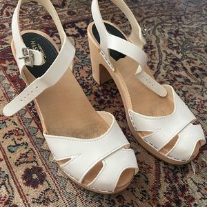 Swedish Hasbeens White Sandals